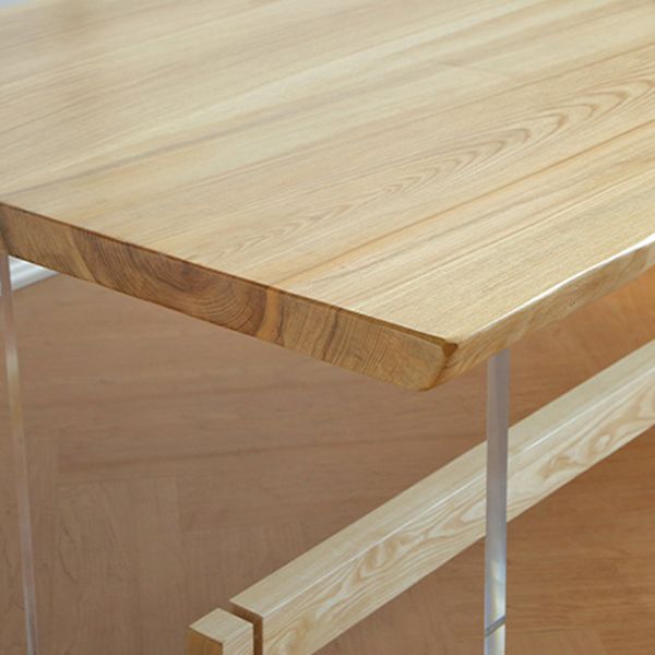 Rectangle Trestle Dining Table Modern Pine Wood Table for Kitchen