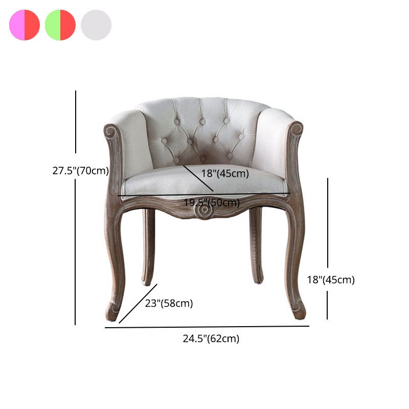 Matte Finish Solid Back Chair Farmhouse Coffee Shop Fabric Arm Chair