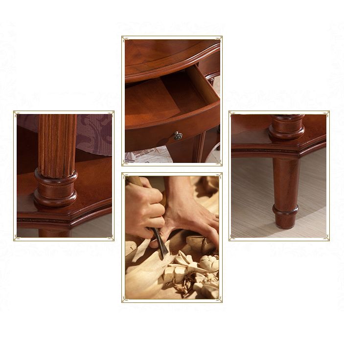 Victorian Rubber Wood End Table Freeform Console Table for Hall