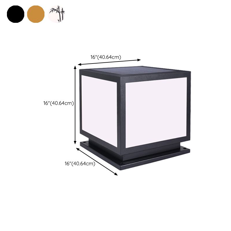 Modern Pillar Lamp Geometric LED Solar Lighting Fixture for Garden