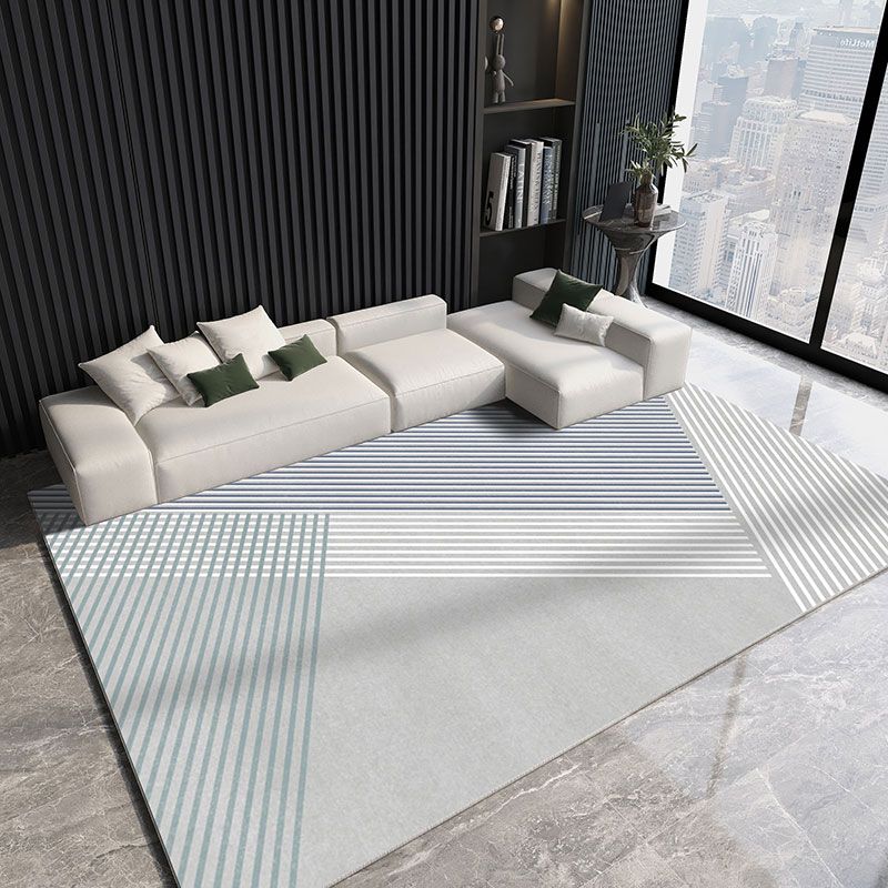 Gorgeous Gray Tone Carpet Modern Polyester Area Rug Living Room Area Rug with Non-Slip Backing