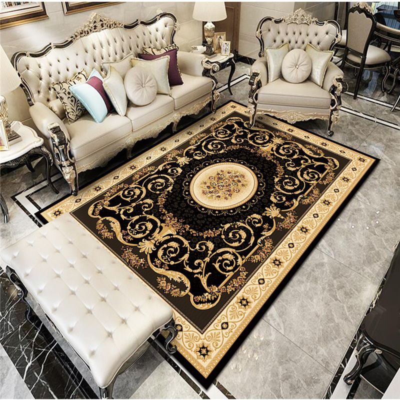 Traditional Area Rug Classical Tribal Print Carpet Polyester Indoor Rug with Non-Slip Backing