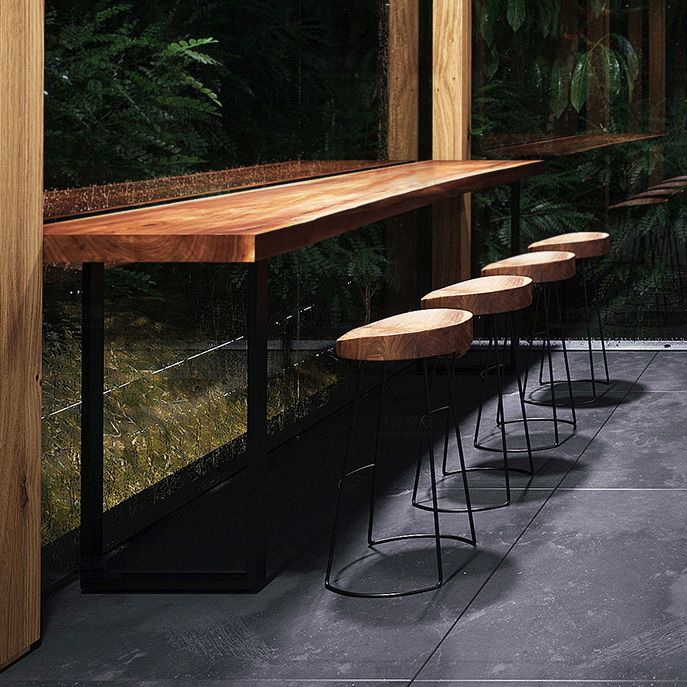 Rectangular Solid Wood Bar Table Set Industrial 1/2/5/7 Pieces Counter Table Set