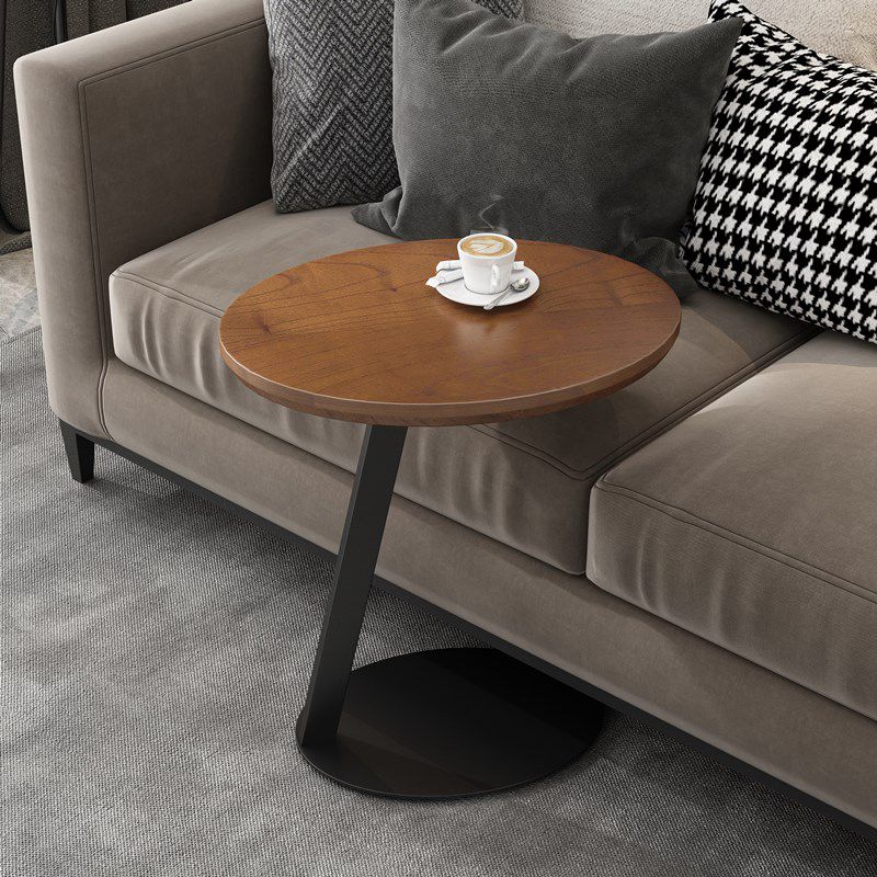 21.65" Tall Scandinavian Sofa Side Accent Table Round Side End Table