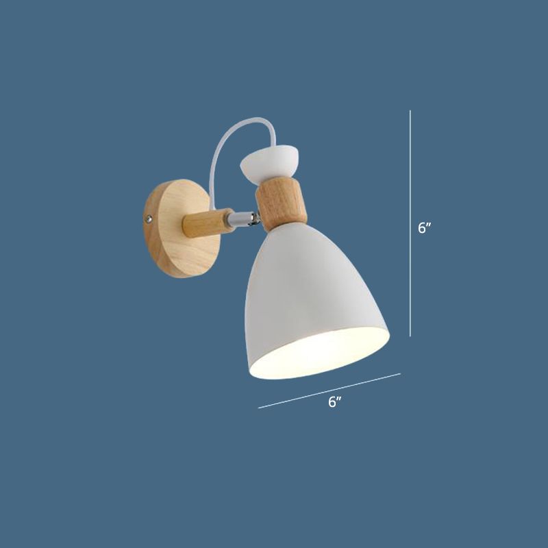 Geometrie IJzeren Wandbevestiging Lamp Lichte bevestiging Modernistische 1head witte wandverlichting met ronde houten achterplaat