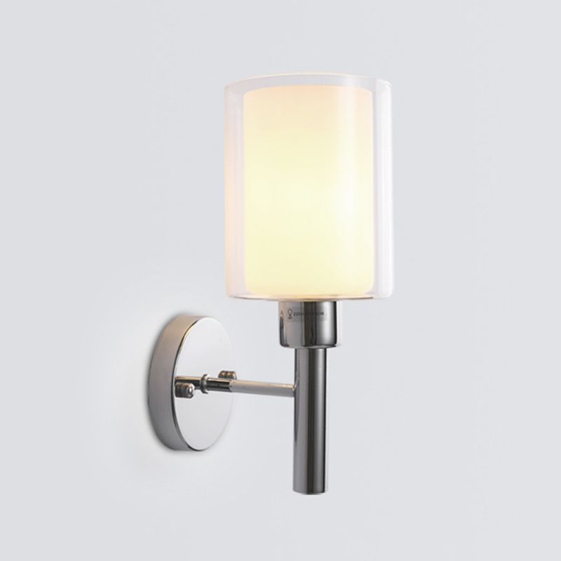 Lampada da parete in vetro di latte a 1 luce SCONCE INDUSTRIALE MONTRO MOLTO MOLTO LUCE PER CAMERA DA LETTA