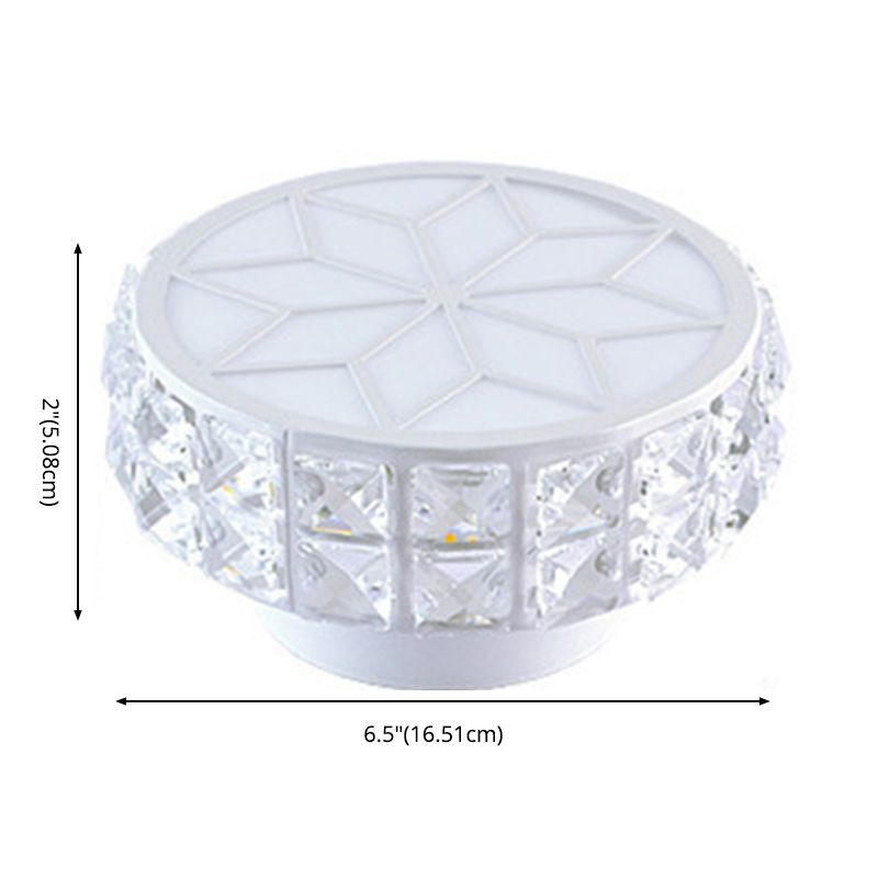 Circle Flush Mount Ceiling Lighting Fixture Modern LED Crystal Flush Mount Light