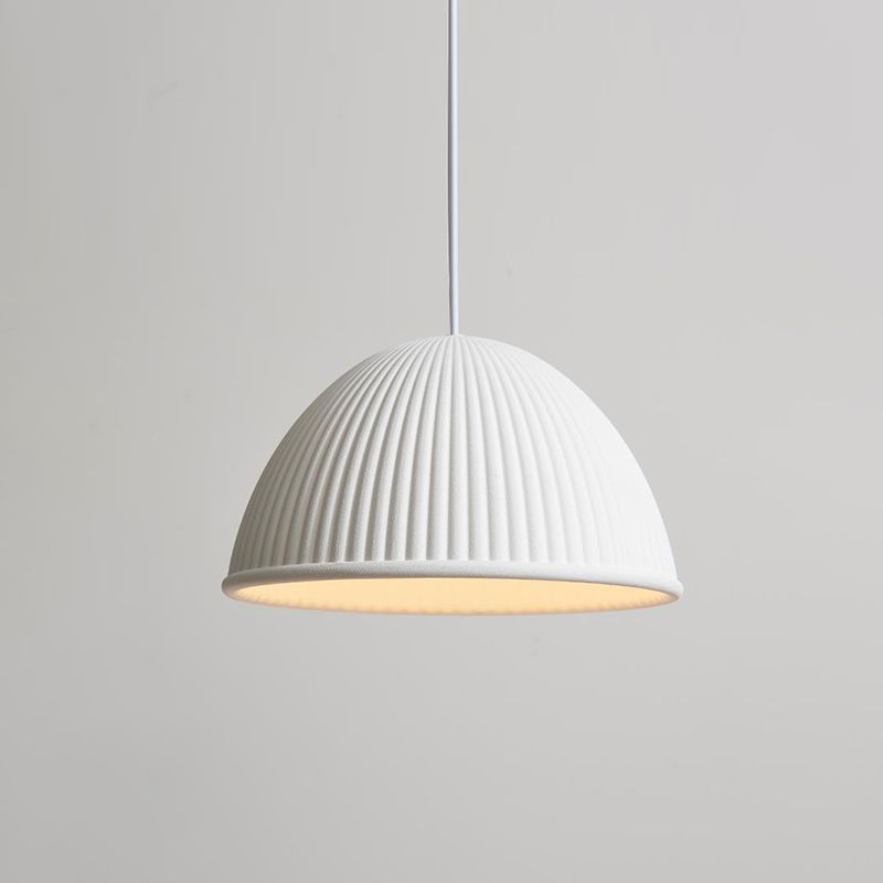 Salle à manger suspendue résine 1 ampoule de style macaron de style macaron en dôme