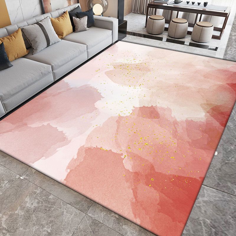 Orange Nordic Rug Polyester Color Piece Area Rug Washable Rug for Sitting Room