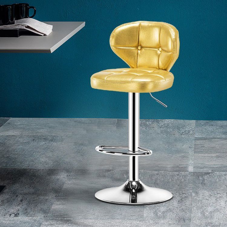 Modern Rotatable Backrest Counter Stool Steel Cashier Bar Stool with Cushion and Pedal