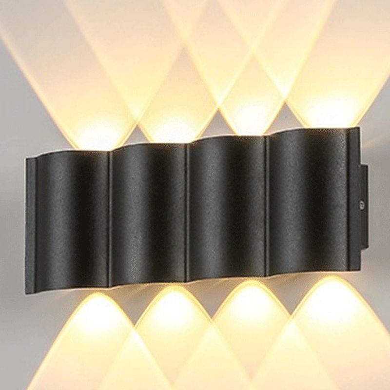 Geometric Wall Mounted Lamps Modern Style Metal Multi Lights Wall Light Sconces in Black
