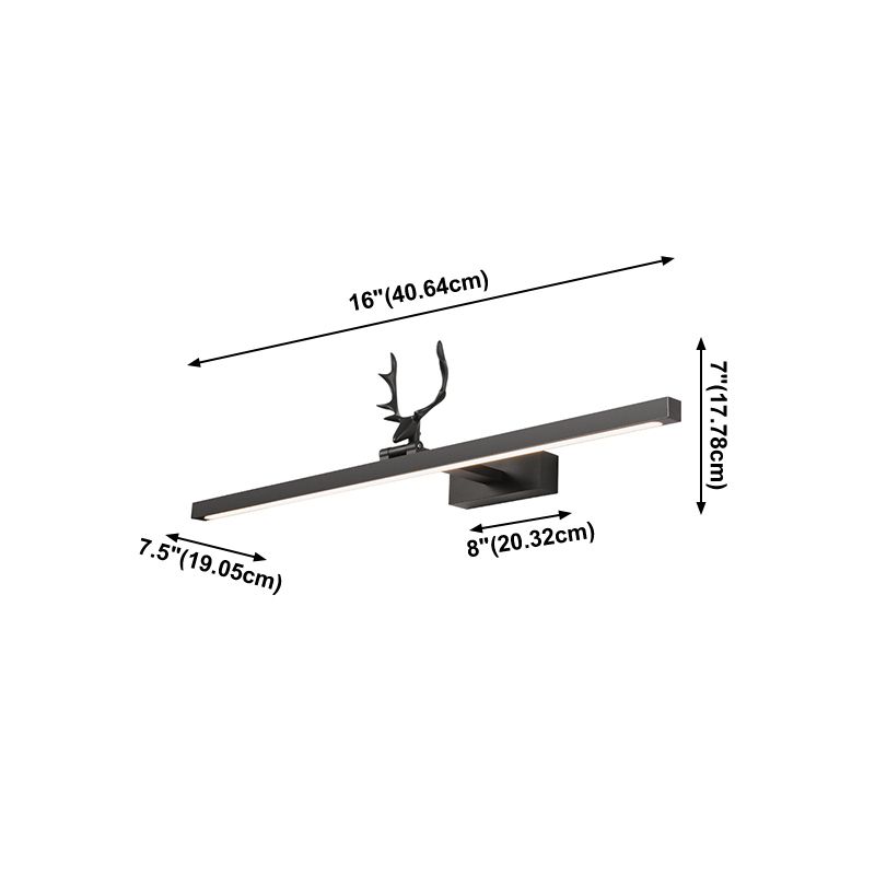 Straight Wall Sconce Lighting Minimalism Black Metal Wall Mount Light Fixture