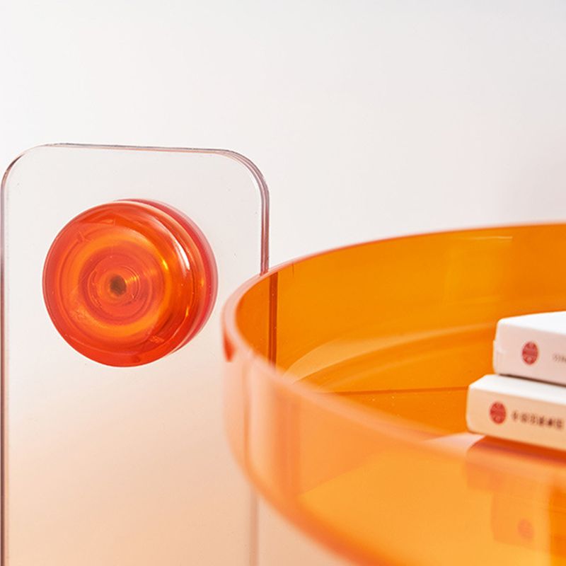 Modern Acrylic Round Side Table with Casters Tray Top 2 - Tier End Table Set