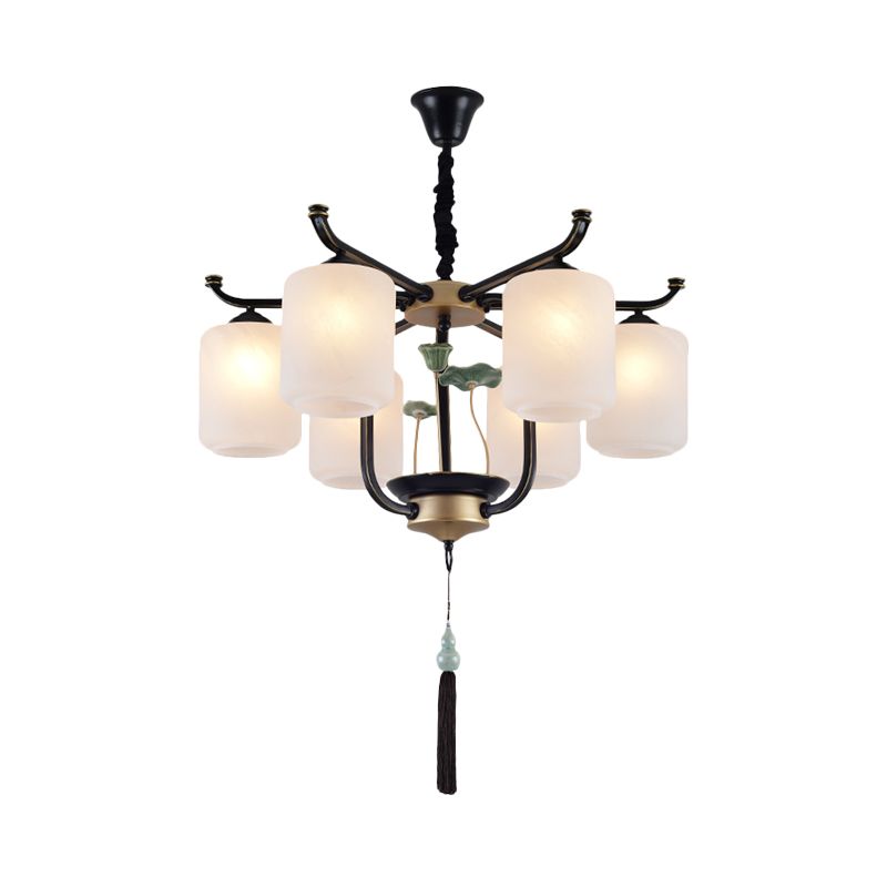Candelera colgante clásica 6/8/10 Luces accesorio de iluminación colgante de metal en negro