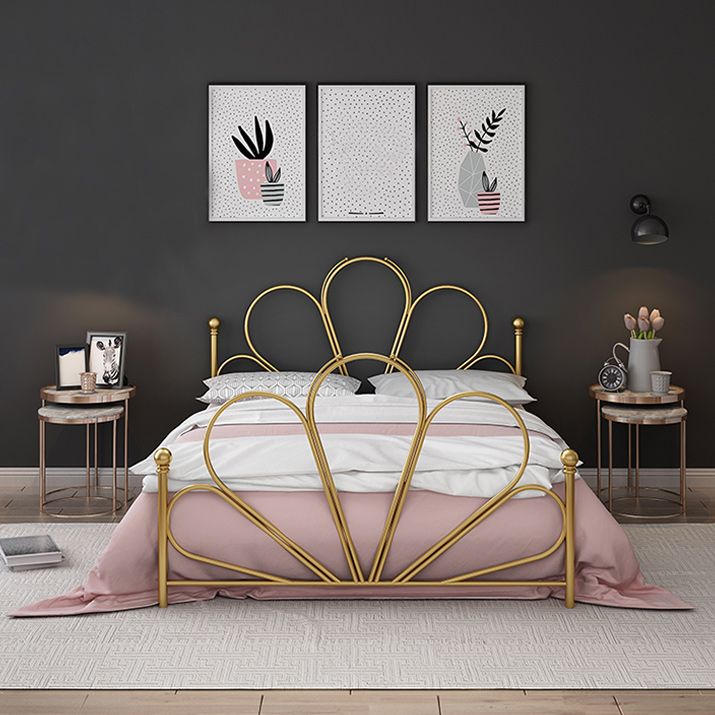 Metal High Open-Frame Bed Contemporary Wire-Grid Simple Bed Frame