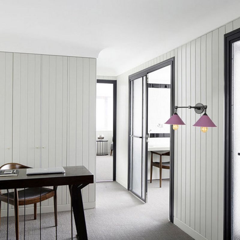Modern Style Cone Shape Wall Sconce Metal Wall Light for Bedroom