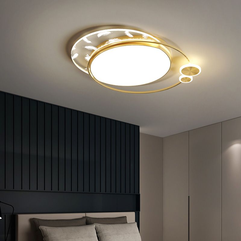 Modern Flush Mount Light Round LED Ceiling Lamp for Living Room Dining Room