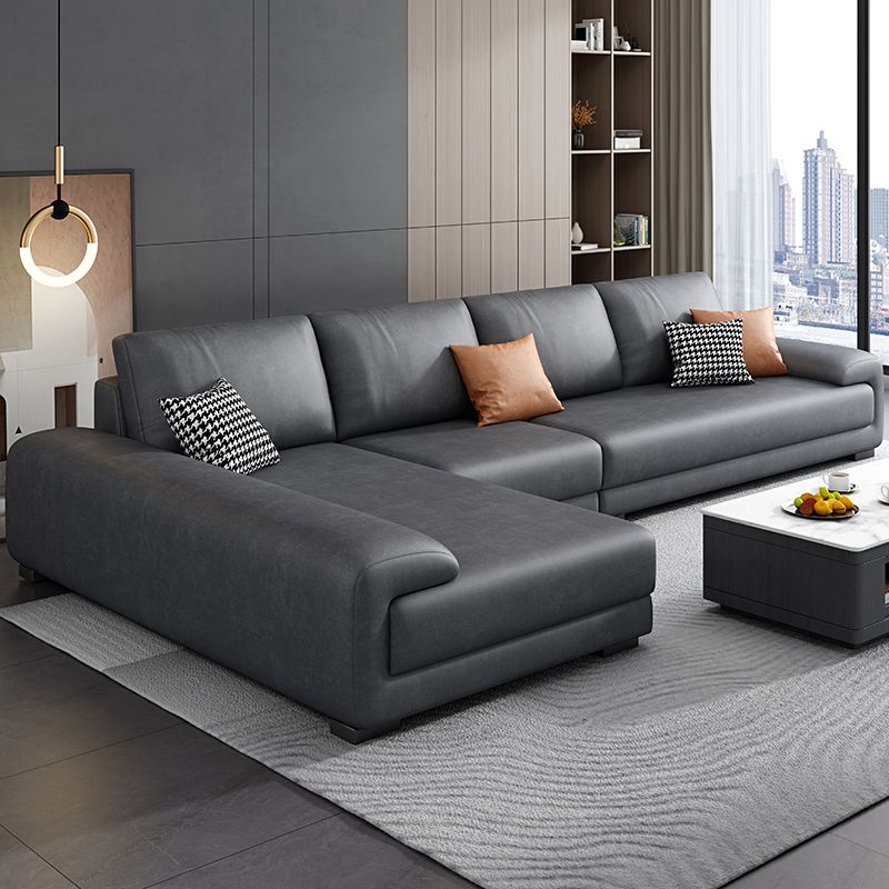 Nordic Faux Leather Stationary Living Room Recessed Arm Seating