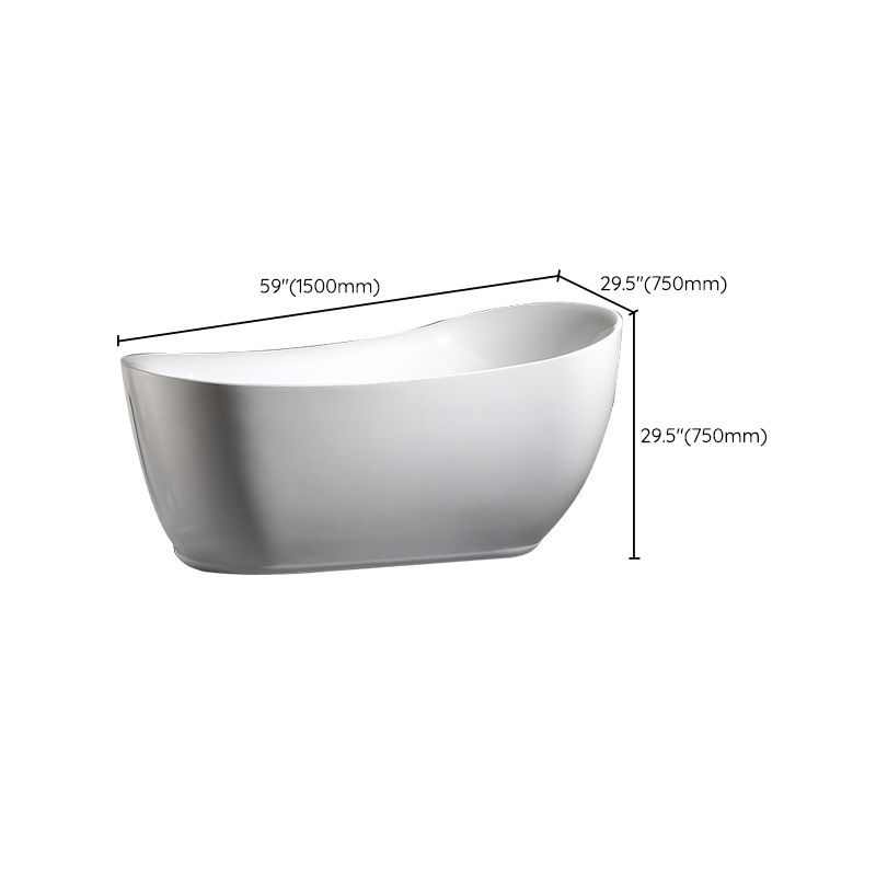 Acrylic Soaking Bathtub White Freestanding Bath for Bathroom