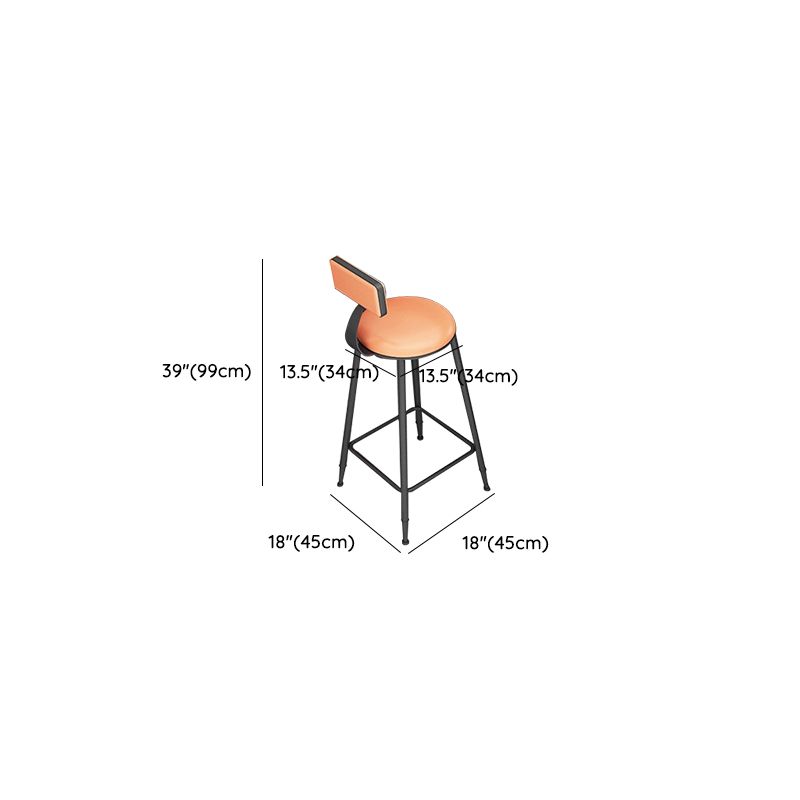 Contemporary Dining Stools Armless Bar Stools with Metal Base