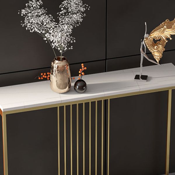 31.5" Tall 1-shelf Console Table Modern Stone Accent Table for Hall