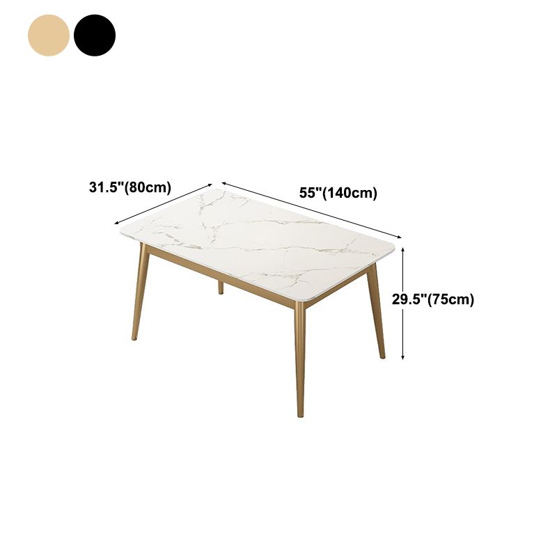 Traditional Luxury Dining Table Rectangle Sintered Stone Table for Home