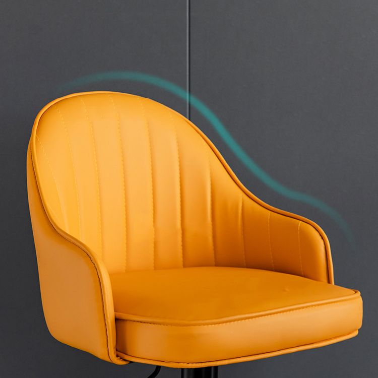 Scandinavian Metal Barstool Adjustable Low Back PU Leather Barstools