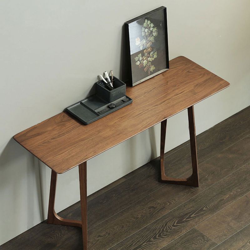 Mid-Century Modern Console Table 29.53" Tall Solid Wood End Table for Hall