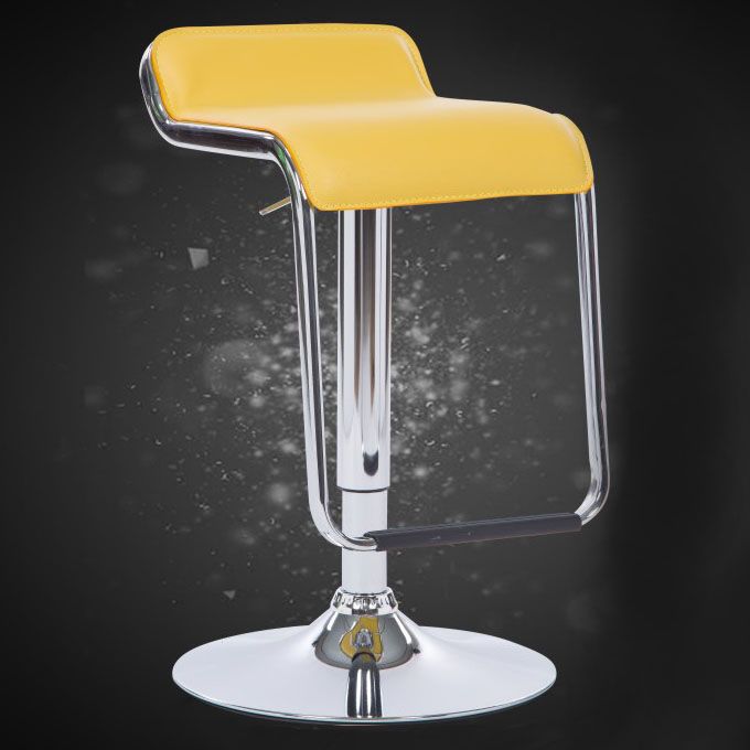 Modern Backrest Liftable Stool Steel Cashier Bar Stool with Leather Cushion and Pedal