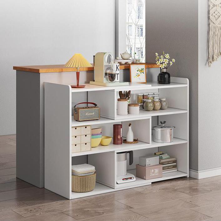 Modern Wood Horizontal Book Shelf Closed Back Shelf Bookcase