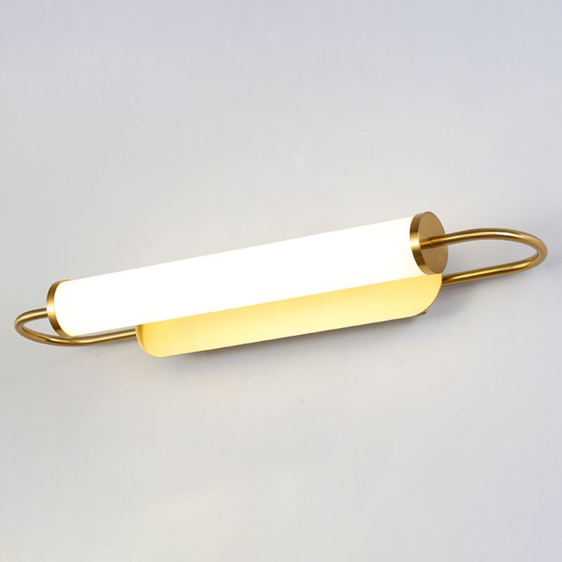 Iluminación de pared de medio cilindro de metal Mirror moderno 1 Luz de pared de luz Luz de luz en latón