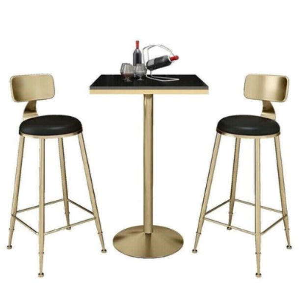 Glam Table and Stool Set 1/2/3/5 Pieces Bar Pub Table Set for Dining Room