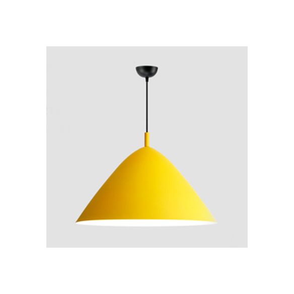 Nordic Candy Colored Pendant Fixture Pyramid Shade 10.5/13/16 Inch Wide One Light Aluminum Hanging Light for Cafe