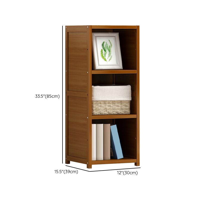 11.8"W Rectangle Accent Chest, Brown Mid-Century Modern Cabinet with Shelves