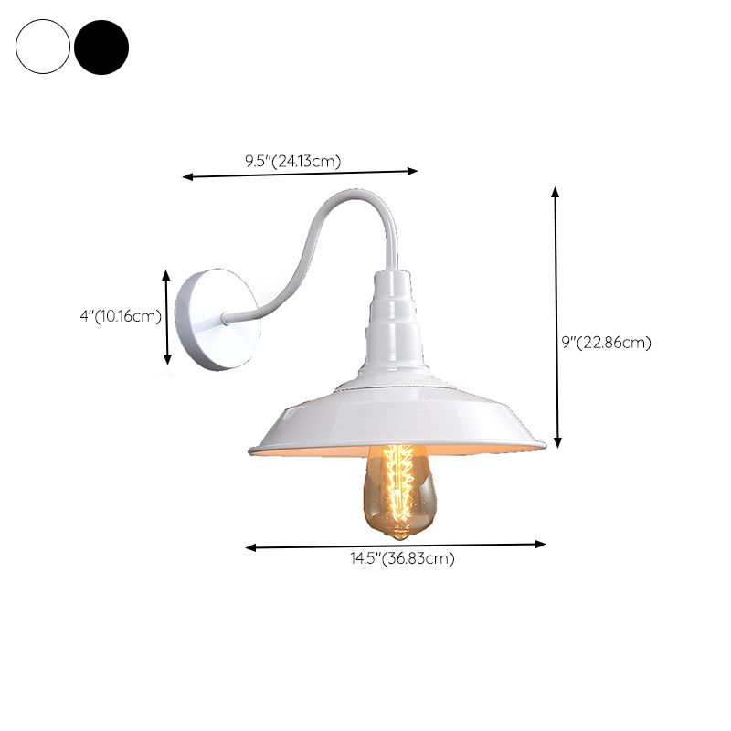 Industrial Wall Sconce Geometric Shape Wall Light with Metal Shade for Doorway
