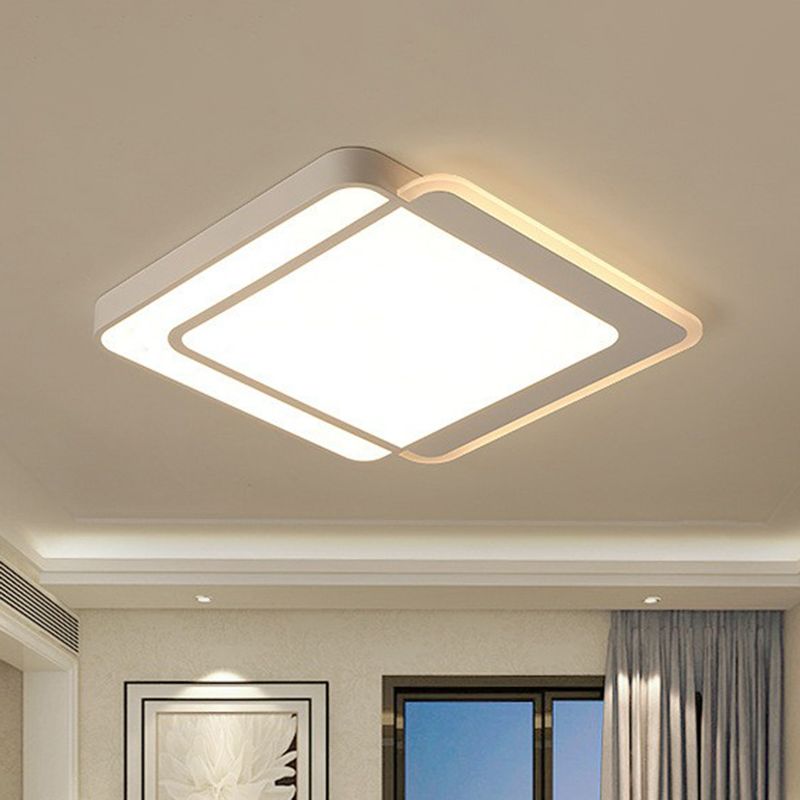 Plafonnier encastré ultra-mince luminaire contemporain en acrylique pour salon LED en blanc