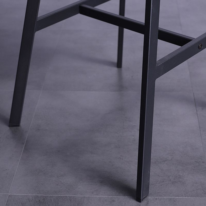 Modern Leather Seats Barstool Metal 4 Legs Base Bar Stool for Living Room