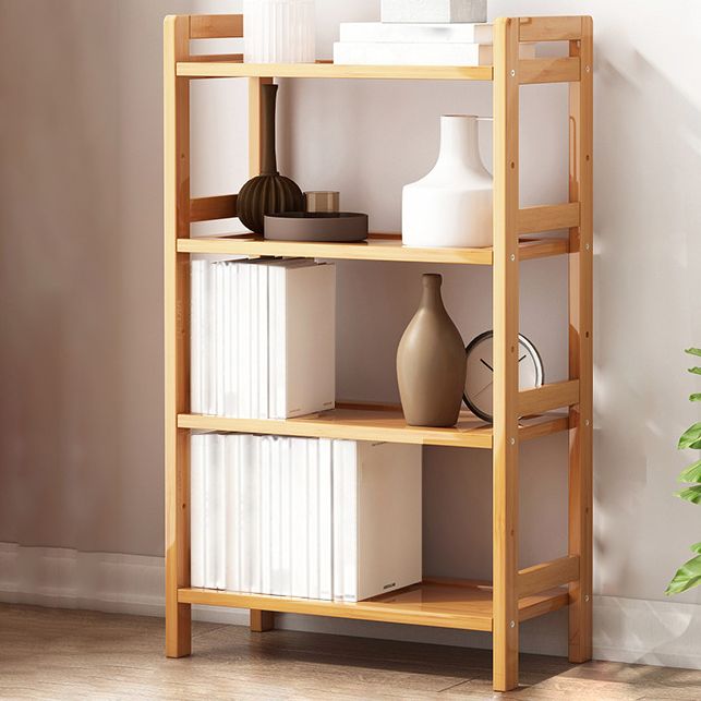 Etagere Bookcase Bamboo Open Back Shelf Bookcase for Study Room