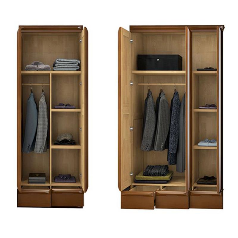 Rubberwood Wardrobe Cabinet With Drawer Traditional Wardrobe Closet