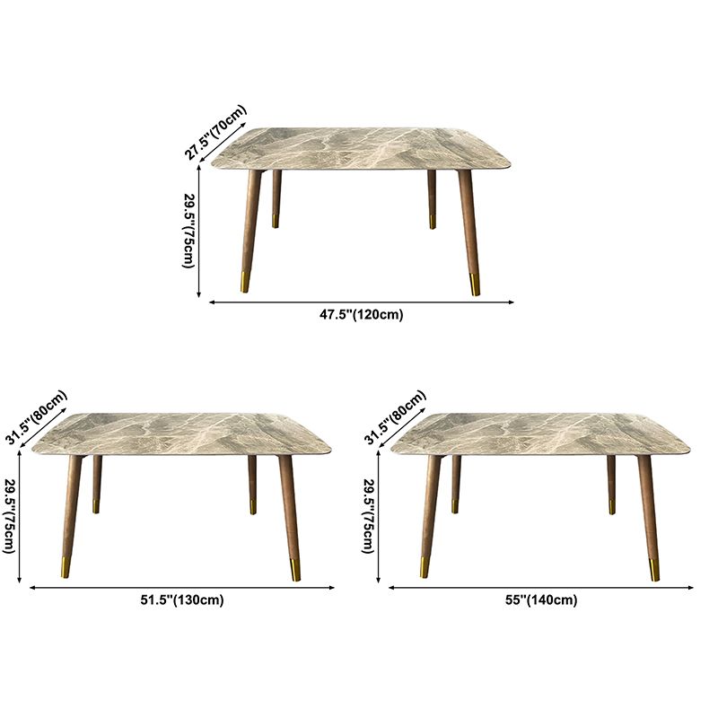 Modern Dining Room Sintered Stone Table with Metal Base Rectangle Dining Table for Restaurant
