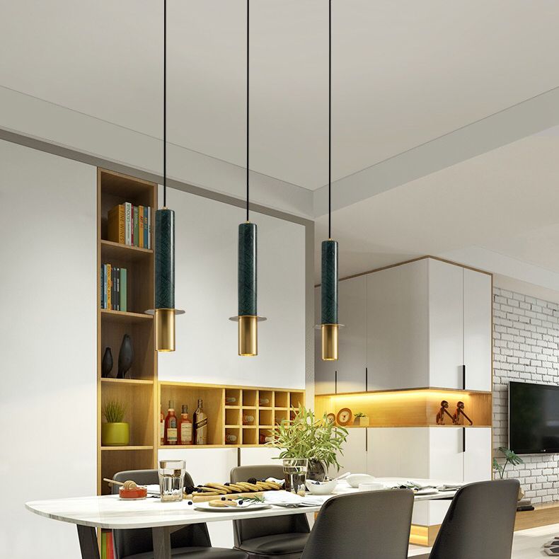 Contemporary Simple One-blub Marble Pendant Light for Bedroom Dinning Room