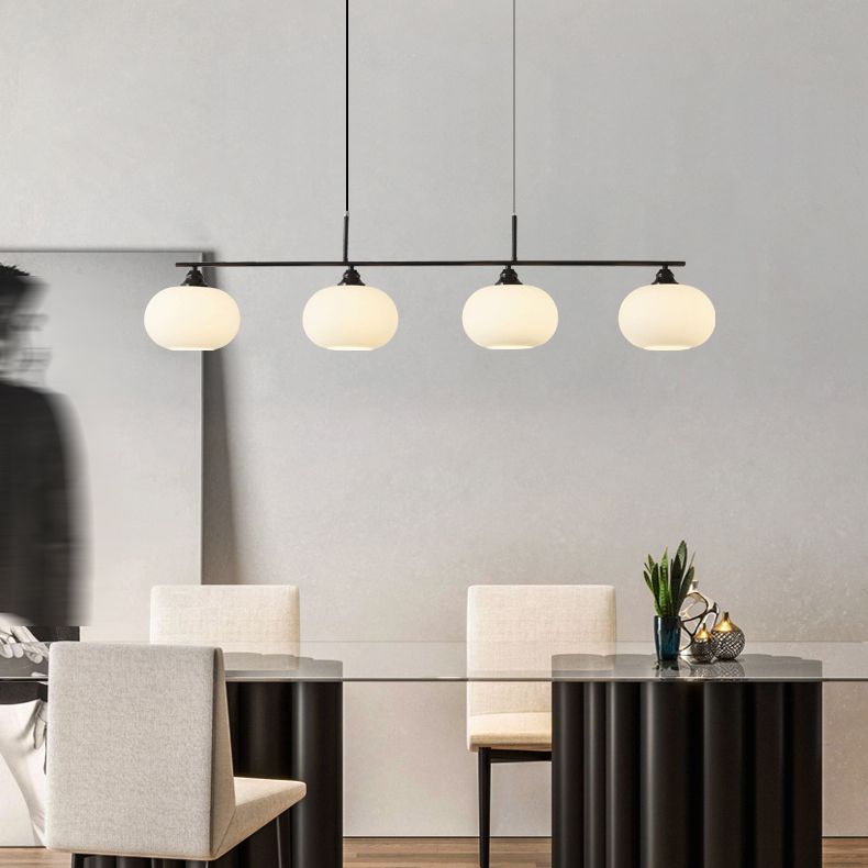 Metal/Glass Kitchen Island Lighting Modern Golden/Black Ceiling Light for Foyer