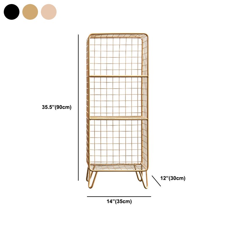 Light Luxury Metal Bookshelf Closed Back Shelf Bookcase with Legs