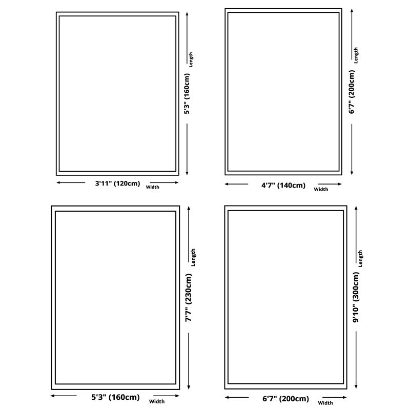 White Tone Simple Area Carpet Polyester Geometric Print Indoor Rug Anti-Slip Backing Carpet for Living Room