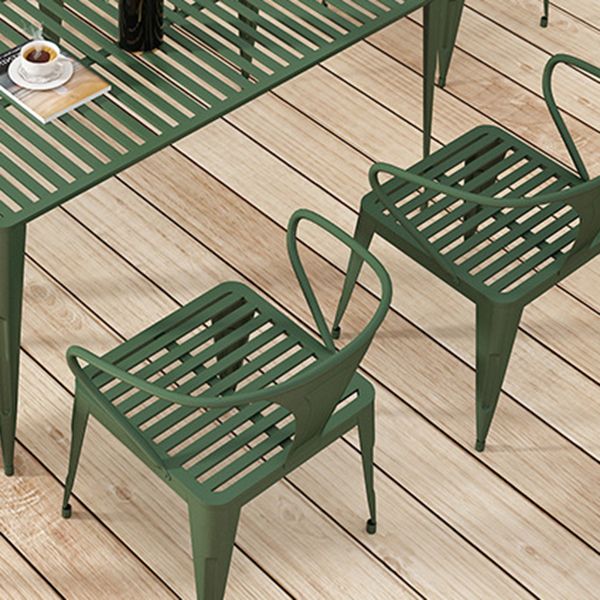 Metal Modern Dining Table Set 1/5/7 Pcs Metallic Finish Dining Set