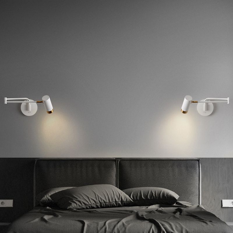Black/White Single Contemporary Wall Mounted Sconce Metal Wall Light