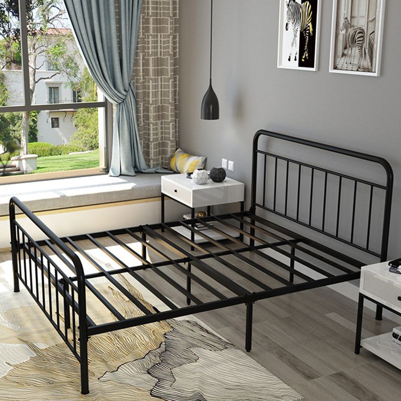 Metal Slat Bed Solid Color Open-Frame Bed With Custom Gold Legs