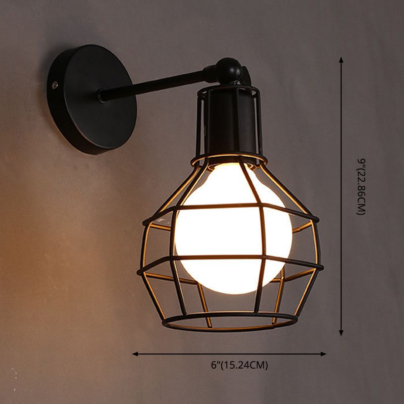 American Industrial Style Shaded Sconce Wall Light Metal 1 Light Sconces