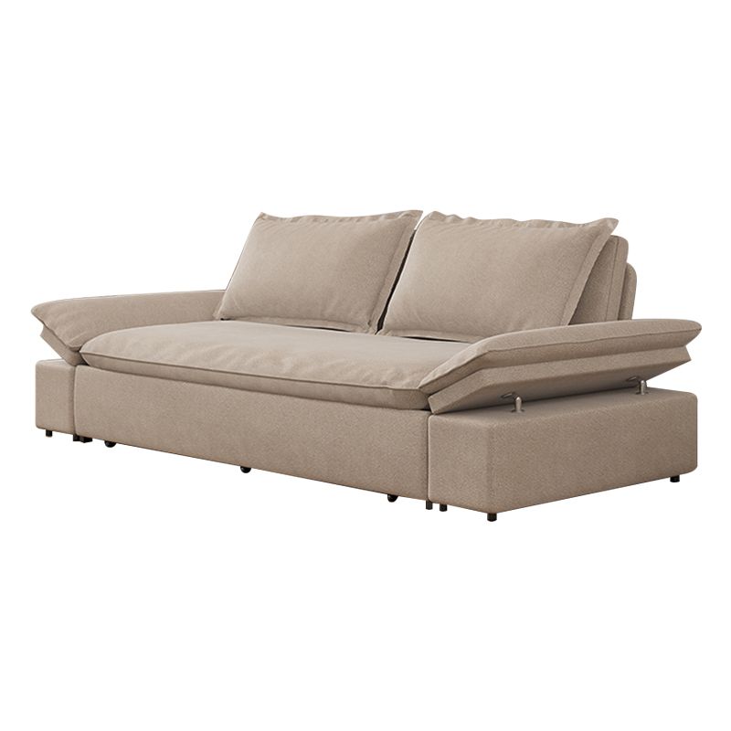Beige Faux leather Sleeper Sofa 32.28" Wide Sofa Bed with Detachable Mattress