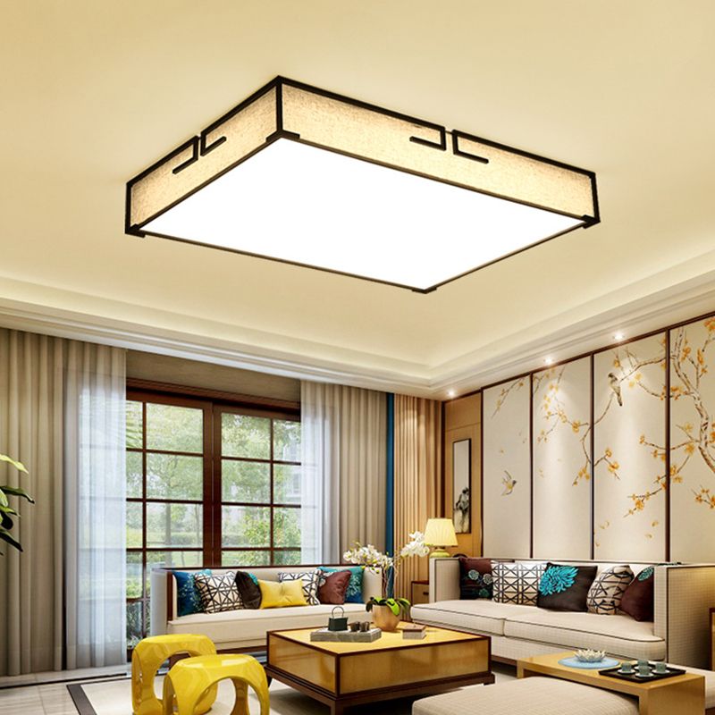 Acrylic Beige LED Ceiling Light in Traditional Classic Style Fabrics Flush Mount for Interior Spaces